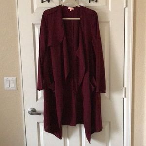 AS IS: Wine Red Trench Coat